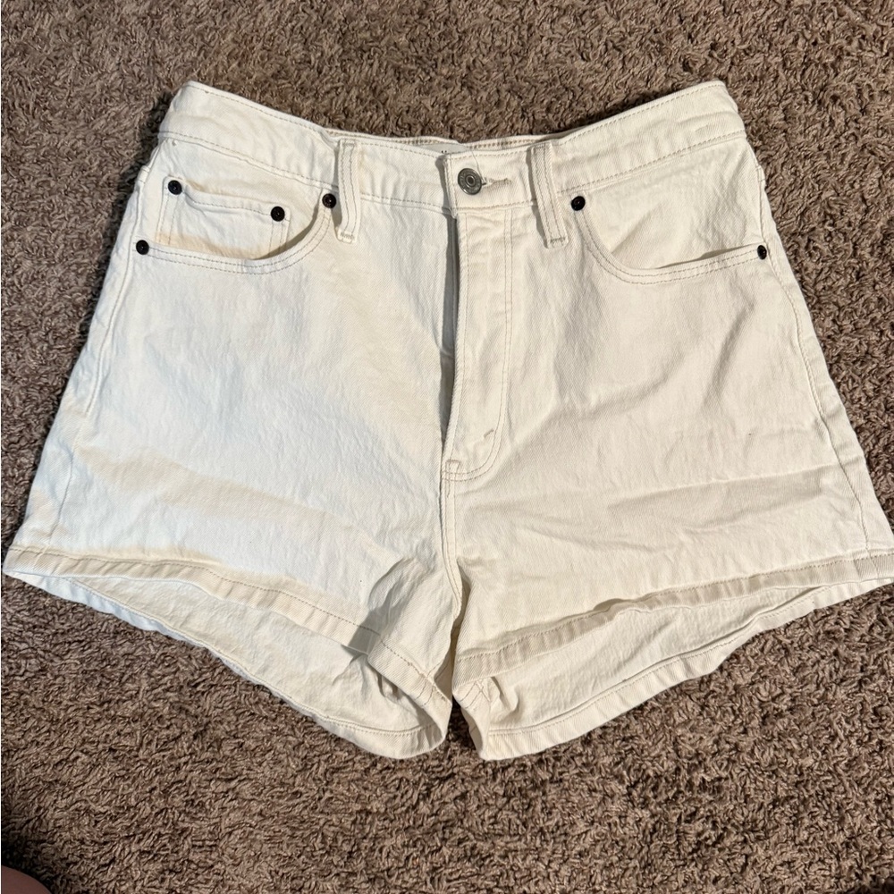 Abercrombie & Fitch Cream Curve Love High Rise Mom Short Size 29/8